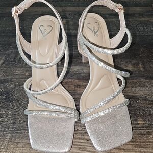 Windsor Sparkling Silver Strappy Heels